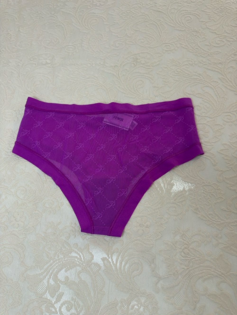 PINK Victoria's Secret- Size Small-Mesh Cheekster Panty  NWT Berry Logo